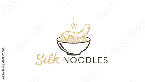 Bowl of Noodles Illustration with Steam.
