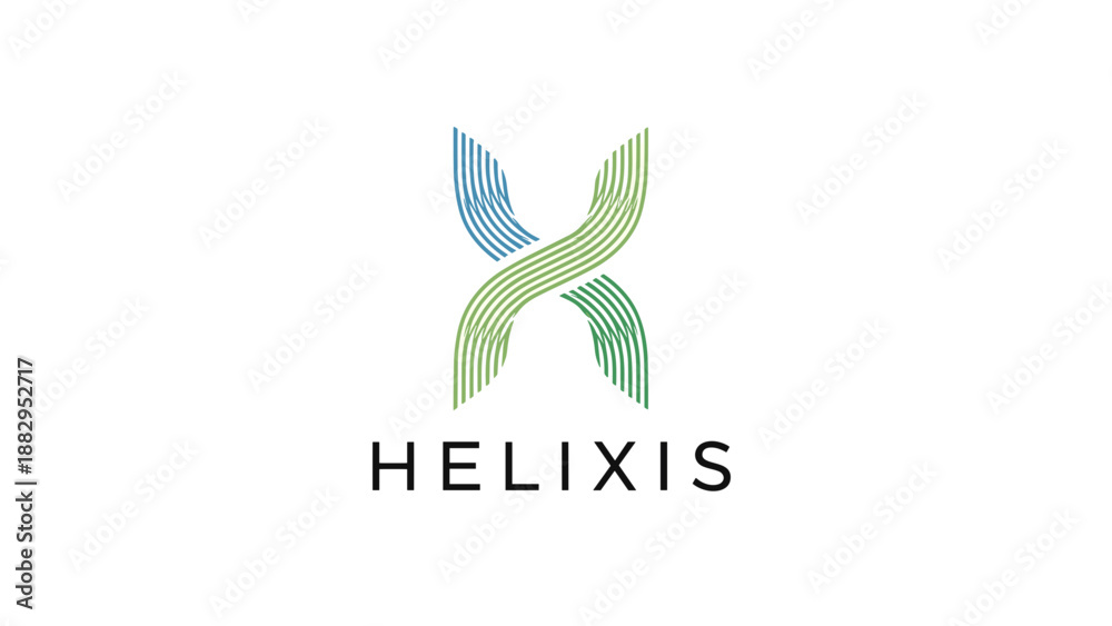 Fototapeta premium Helixis Logo Design with Striped Elements.