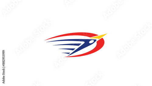 Speedy Bird Logo Fast Delivery Aviation Sports Modern Emblem.