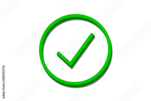 Free Download Green 3D checkmark in circle verified icon isolated on transparent background. Tick mark, positive sign, yes icon, correct symbol, approved icon for design. Vector illustration. - GFXLoad