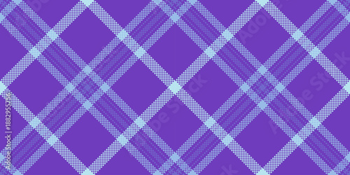 Expensive tartan textile texture, styling seamless fabric plaid. Wide vector background pattern check in violet and blue colors.