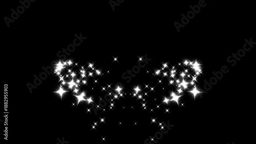 Wallpaper Mural Shining glitter star sparkle animation, magic sparkling bokeh effect, white cartoon blinking stars, star sparkle vector doodles, shining sparkle motion on transparent and black screen. 4K animation Torontodigital.ca