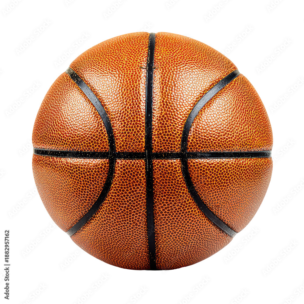 Obraz premium Basketball resting on a flat surface with textured design visible in clear detail