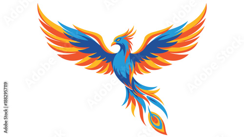Vibrant Phoenix Illustration A Symbol of Rebirth and Transformation.