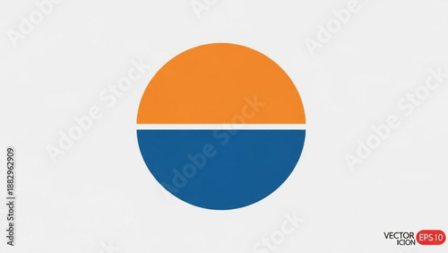 Orange and Blue Circle Divided on White Background, Vector Icon Free Download Orange and Blue Circle Divided on White Background, Vector Icon - GFXLoad