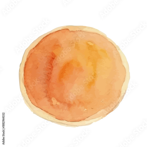 Watercolor-style cafe hotcakes／ホットケーキ