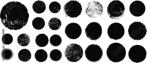 Grunge post Stamps Collection, Circles. Banners, Insignias , Logos, Icons, Labels and Badges Set . vector distress textures.blank shapes.