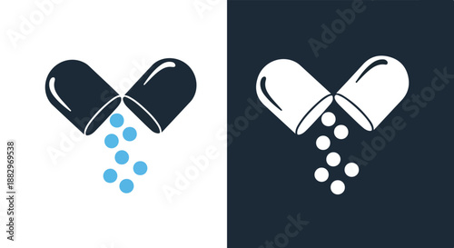 Pills spilling from capsule