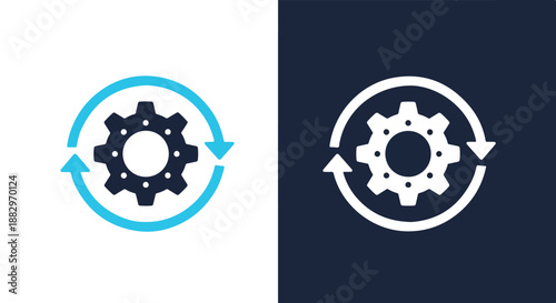 Gear icons in circular motion