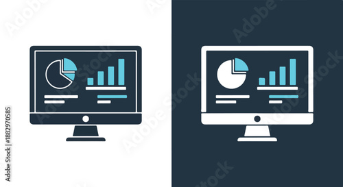 Computer monitor displaying data analytics