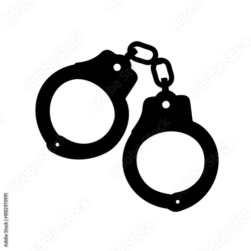 black handcuffs icon on a white background illustration