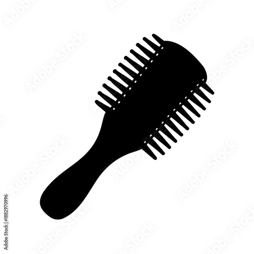 black hair comb silhouette on white background grooming styling