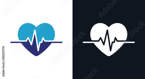 Heartbeat symbols representing health