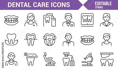 Professional dentistry symbols editable vector illustration