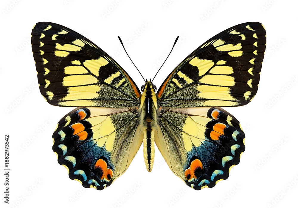 Fototapeta premium Yellow butterfly isolated on white background