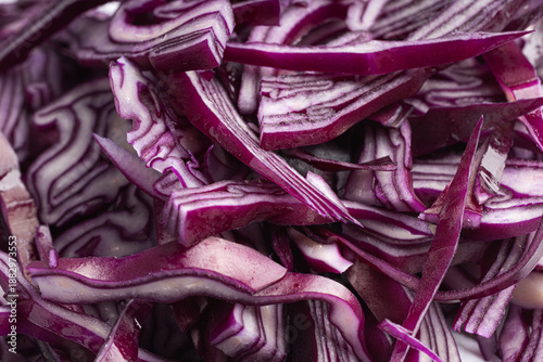 shredded red cabbage macro texture
