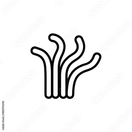 Simple line art of coral isolated on white background, Vector, illustration