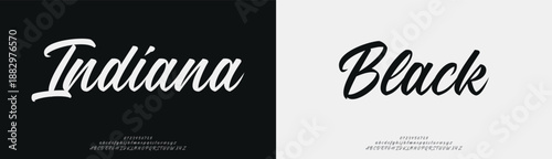 Indiana Black, Script Font Calligraphy Logotype Brush Font Type Font lettering handwritten
