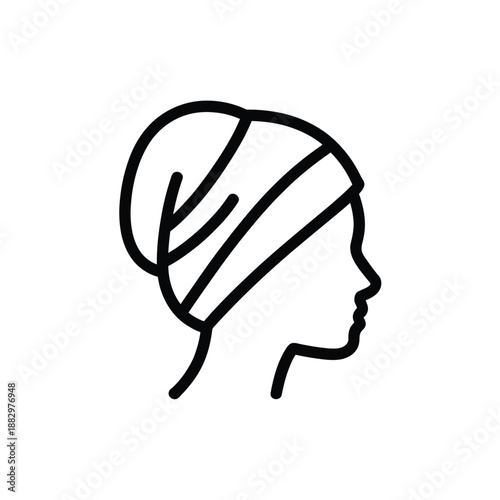 Person wearing headscarf isolated on white background, Vector, illustration