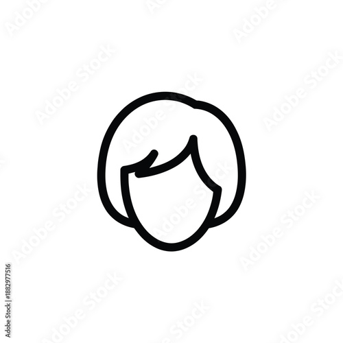 Simple hairdo illustration isolated on white background, Vector, illustration