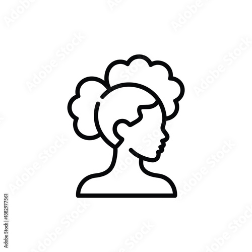 Thoughtful person silhouette isolated on white background, Vector, illustration