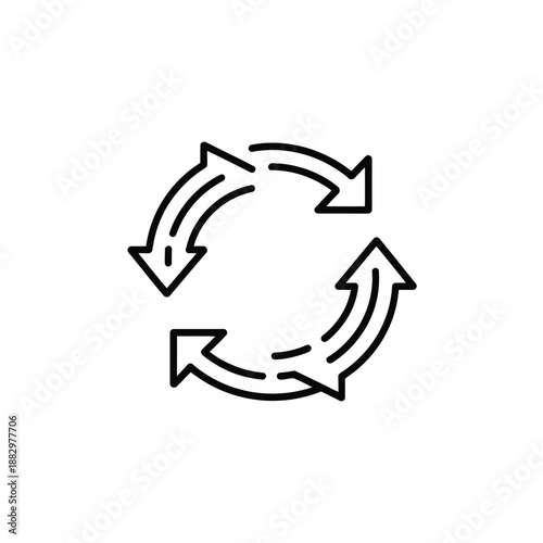 Circular arrow diagram isolated on white background, Vector, illustration