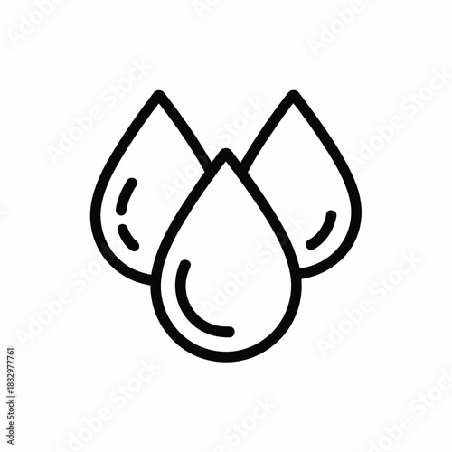 Three water droplets isolated on white background, Vector, illustration