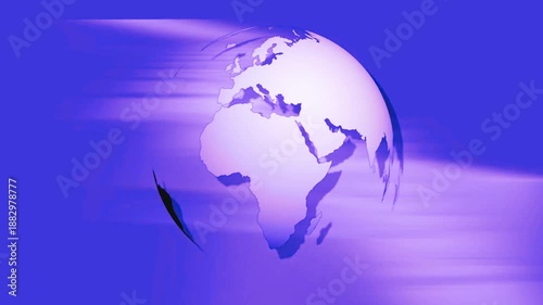  Rotating world globe animation in blue