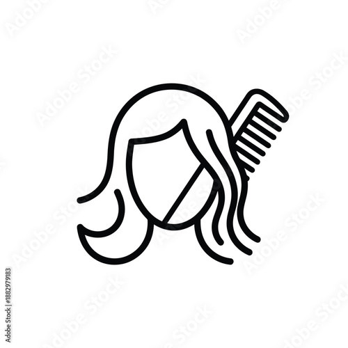 Woman styling her hair isolated on white background, Vector, illustration