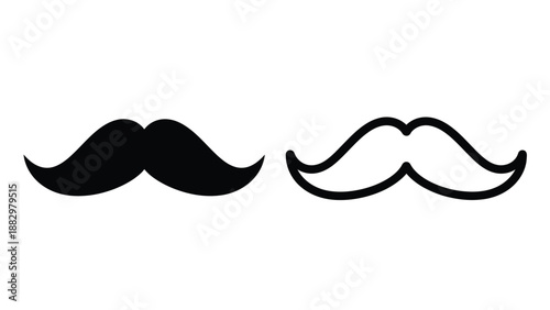 two different mustache styles are displayed in a simple black and white graphic