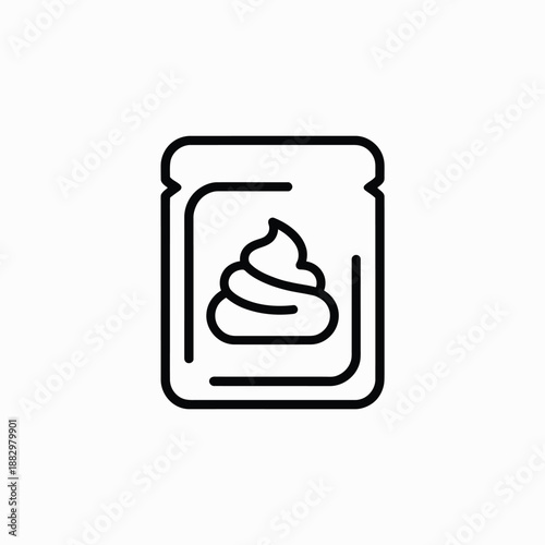 Illustration of poop in a bag isolated on white background, Vector, illustration