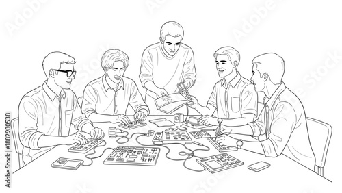 Team collaboration on electronic prototyping in a linear style