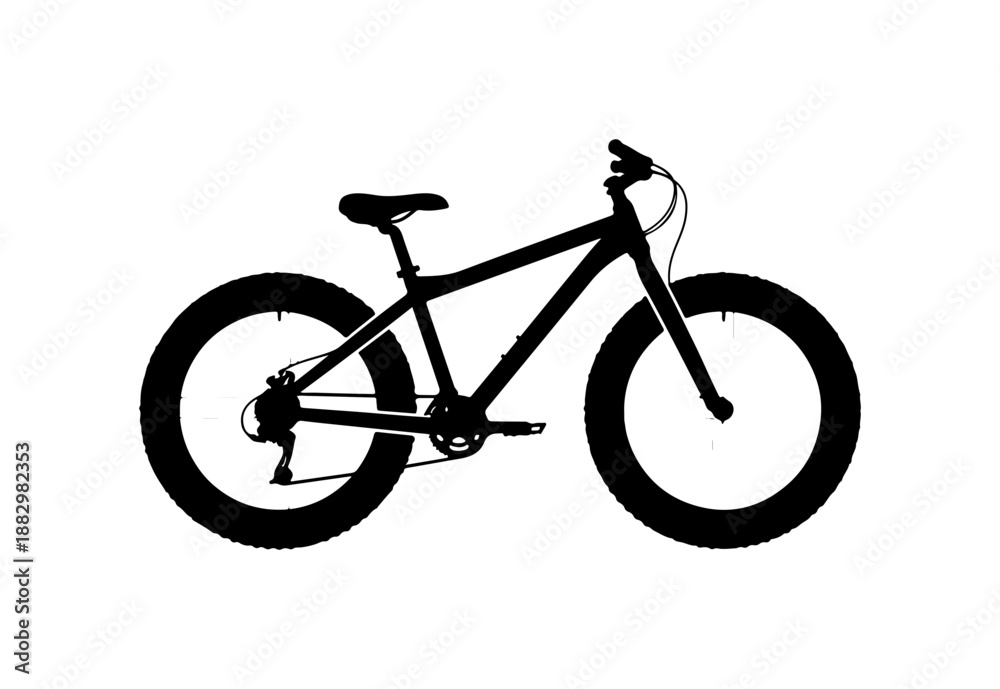 Fototapeta premium Black Mountain Bike Illustration