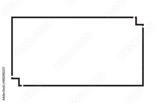 Minimalist rectangle with extended corners