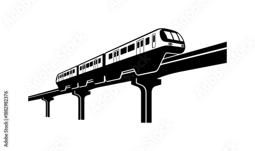 Modern Monorail Train Illustration