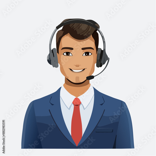 Professional working remotely on laptop at home office, vector illustration of business person in a professional setting
