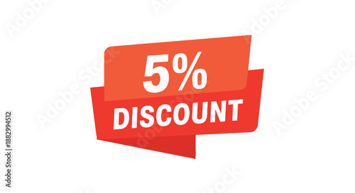 Captivating five percent discount banner design, ideal for promotional sales events and marketing campaigns. Modern graphic element to highlight