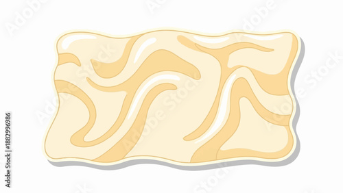 Swirling creamy substance with soft shadow and rounded edges