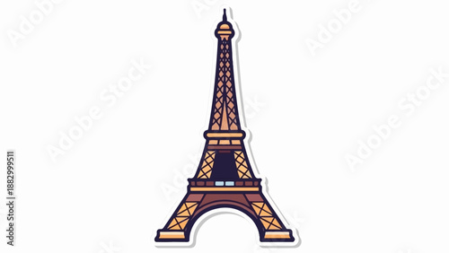 Stylized illustration of the Eiffel Tower, a famous landmark