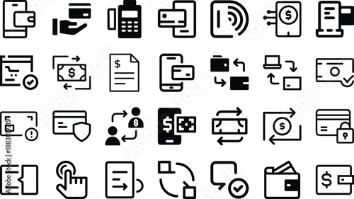 Minimalist digital wallet icon with clean lines and simple design vector illustration