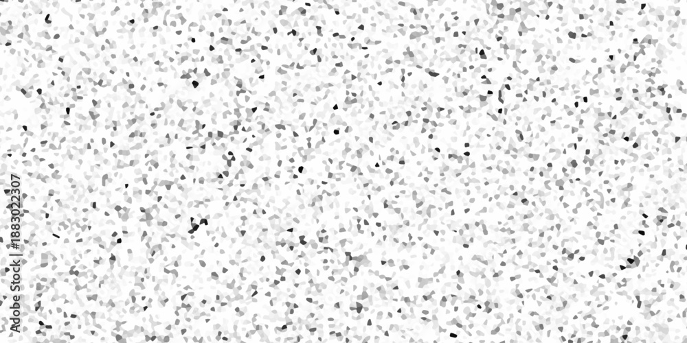Naklejka premium Terrazzo background with scattered gray dots. Rock spatter stone marble backdrop. white wall texture with noise overlay pattern. Vintage quartz terrazzo flooring.