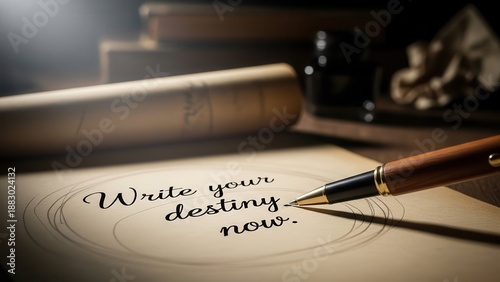 Wallpaper Mural Write Your Destiny Now With Pen and Paper Torontodigital.ca