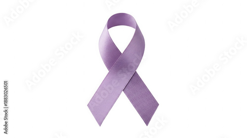 A purple ribbon serving as a powerful symbol of awareness and support for various important health causes isolated on transparent background