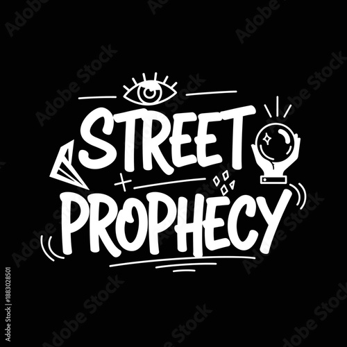Street Prophecy Logo with Mystical Eye and Crystal Ball.