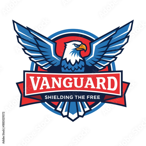 Vanguard Eagle Logo Shielding Freedom Symbol.