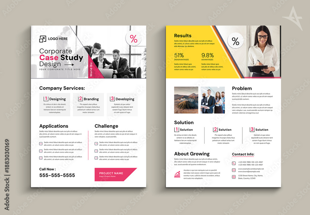 Corporate Case Study Design Stock Template | Adobe Stock