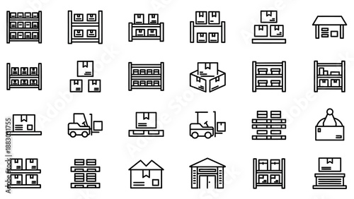 Collection of Logistics and Warehouse Icons.