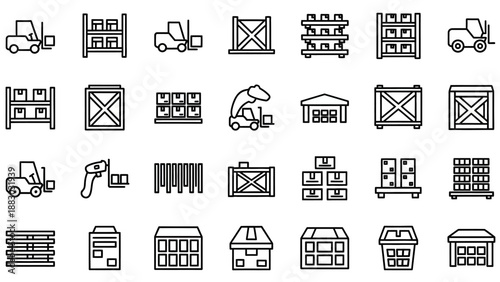 Collection of Logistics and Warehouse Icons.