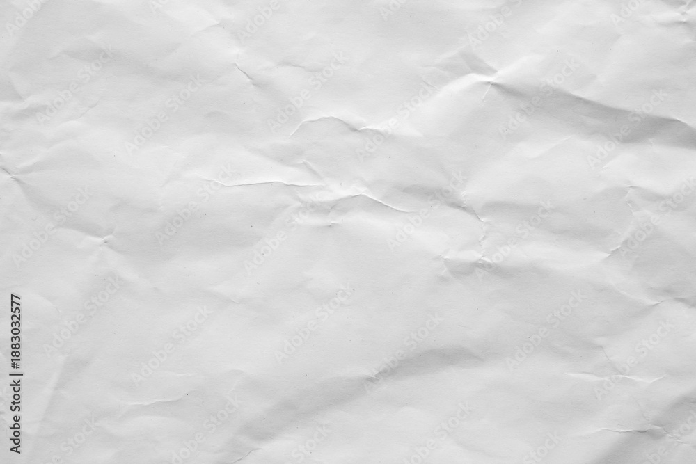 Fototapeta premium Blank white wrinkled crumpled paper sheet texture background