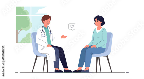 Cardiologist consulting with patient, showcasing empathy and heart health awareness for educational materials in cardiology